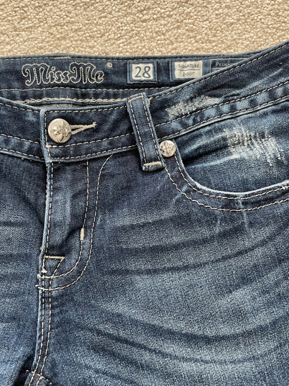 Miss Me Dark Blue Embellished Bootcut Jeans - Picture 5 of 7